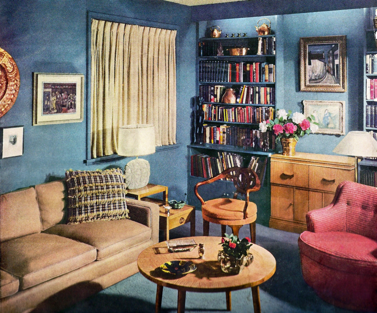 living room design 1951 this room became a hilliphone 5 title=