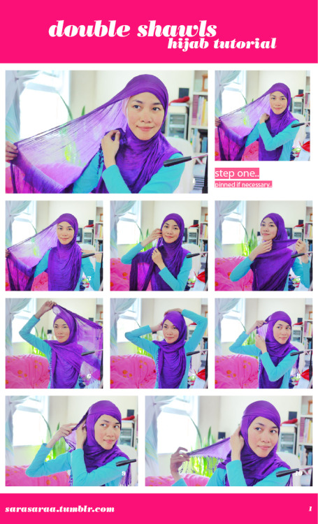 
double shawls hijab tutorial #1 by さらさら~  (sarah tauhid)
this is the base.please read more in my blog, magensaa