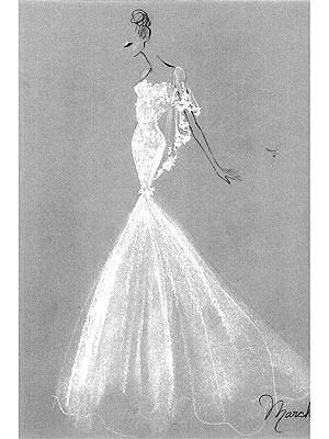 Molly Sims wedding dress sketch