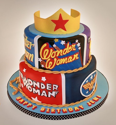 Halloween Birthday Cake on Cake Wonder Woman Super Hero Comics Birthday Cake