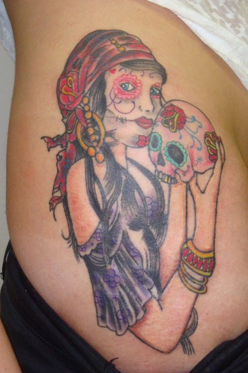 Candy Skull Gypsy Tattoo Posted 5 months ago