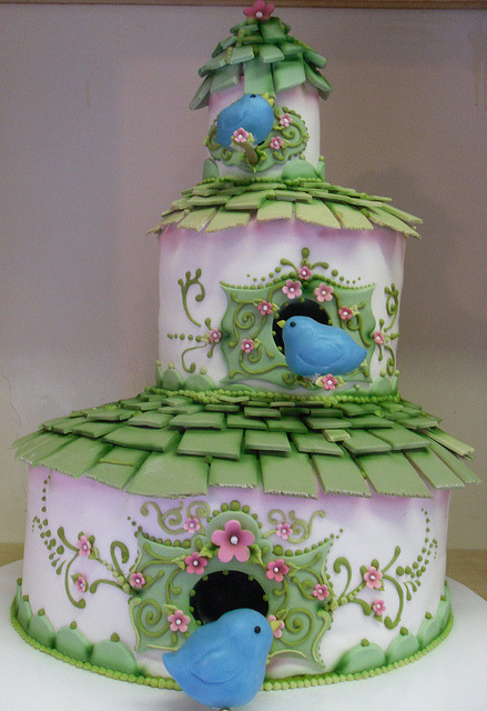 Birdhouse Wedding Cake