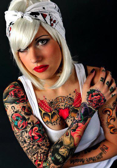 Tagged With Tattoos Tattooed Tattoo Women Woman Lady Sleeve Chest