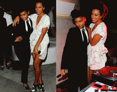 effyeahsol-angel:  Solange and her good friend Janelle Monae pose together at the celebration of Ferrari’s chairman Luca di Montezemolo last night