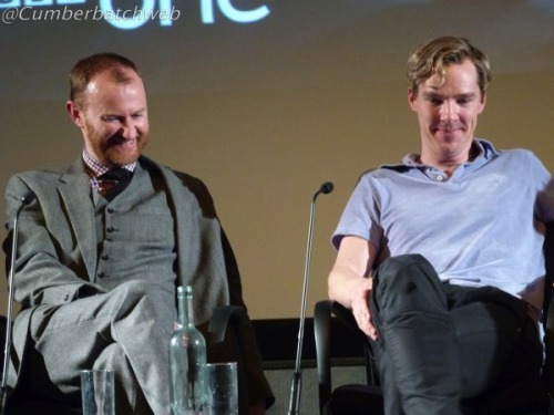 Benedict Cumberbatch &amp; @markgatiss.
I love how they&#8217;re wearing completely similar expressions in this photo. So like brothers!