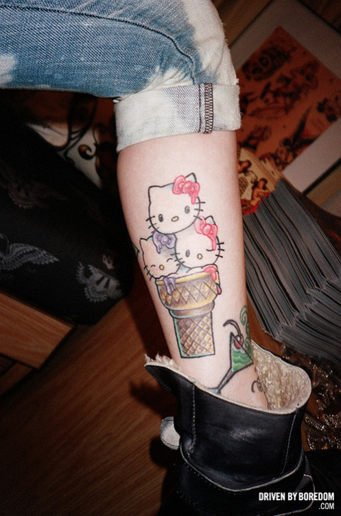 Hello Kitty Ice Cream Tattoo