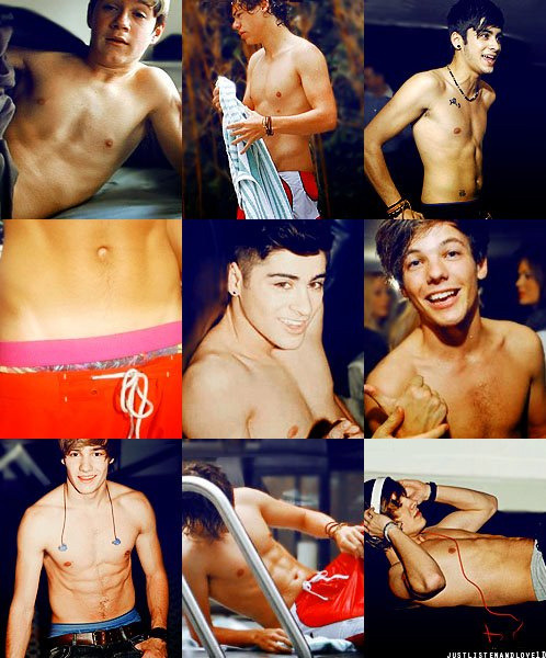 Tagged One direction shirtless Harry Styles louis tomlinson