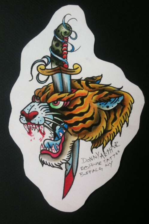 Tiger painting done by Donny Arthur in 2011 at RedHouse Tattoo in Buffalo 