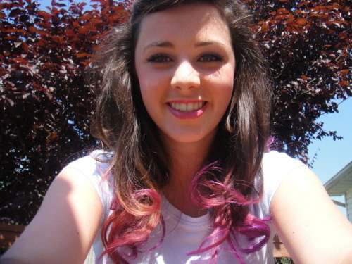 Pink Dip Dye Brown Hair