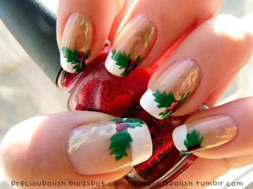 christmas time is here ♥
&#8220;TUTORIAL: Christmas French Manicure&#8221; on preciouspolish.blogspot.com
CLICK FOR VIDEO TUTORIAL