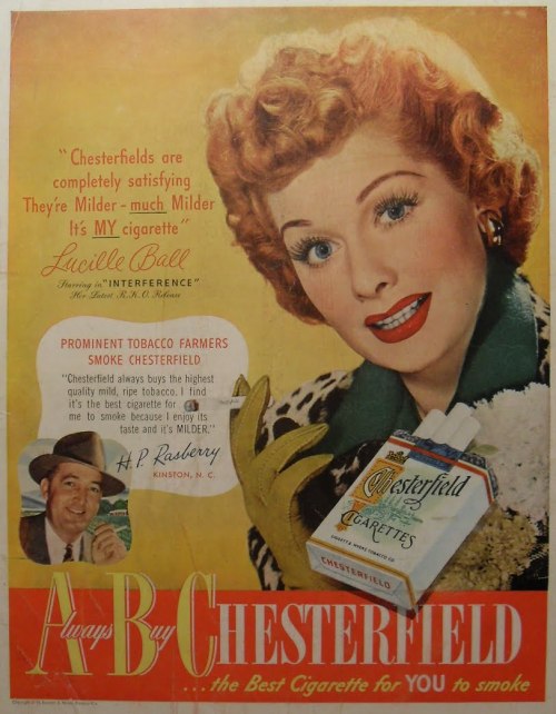 Lucille Ball for Chesterfield cigarettes 1950s