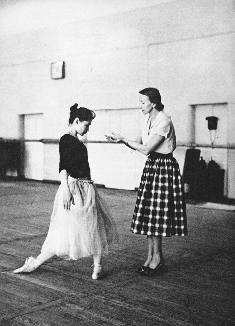 Galina Ulanova coaching 19 year old Ekaterina Maximova for her debut in Giselle. 1959-60.