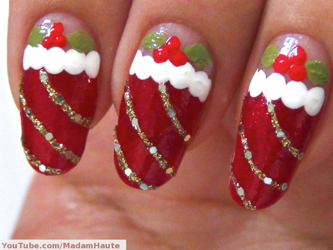 madamhaute:Christmas Nail Art Tutorial: Red Holiday StockingsGet the ...