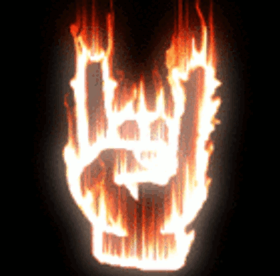 metal hand flame gif