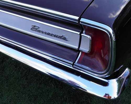zPlymouth Barracuda purple script 1960s rear tail light