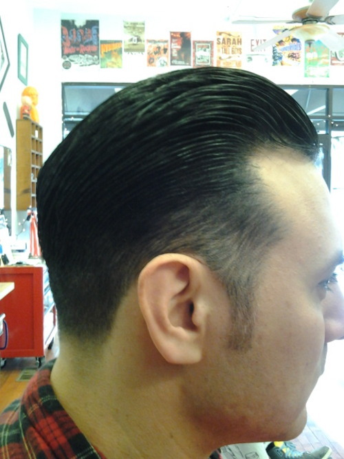Taper with Slick Back Hair