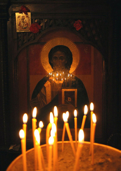 gentlebranches:

Holy icon of Chist in monastery of st. Erazmo of Ohrid by +ThanatoS+ on Flickr.
