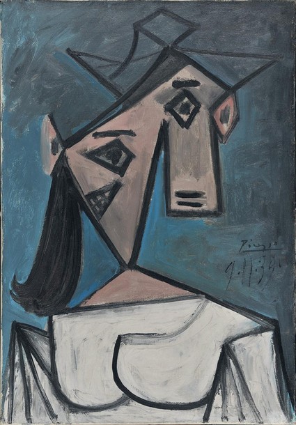 A painting by Pablo Picasso painted in 1939, and donated to the Greek people by the artist in 1949 to honour their “brave resistance against the Nazi’s”. The painting, measuring 56cm X 40cm (22 inches x 16 inches) was one of the three stolen from Greece’s National Gallery in Athens on Monday.   (via Photo from Reuters Pictures)