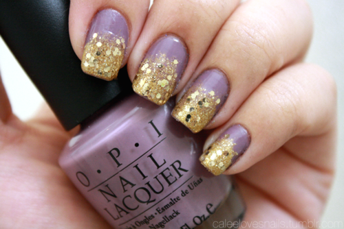 #opi #opi nail polish #purple #nail polish #nails #gold #sparkly #glitter