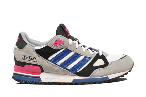 Adidas ZX 750 Grey Royal PinkThese new Adidas kicks scream color with the