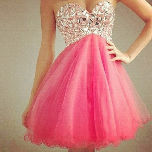 fashion #dress #pink #strapless dress #short dress