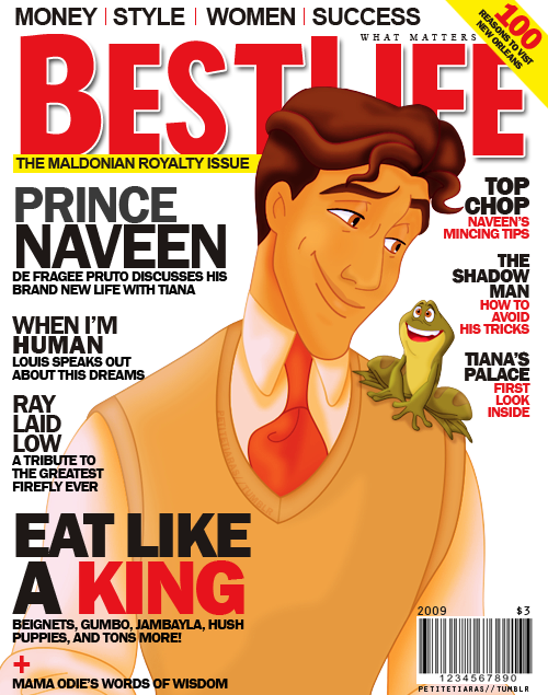 Tiana&#8217;s Naveen on the cover of Best Life. View the whole collection.