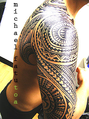 Back and half sleeve by Samoan Mike Sacred Center Tattoo