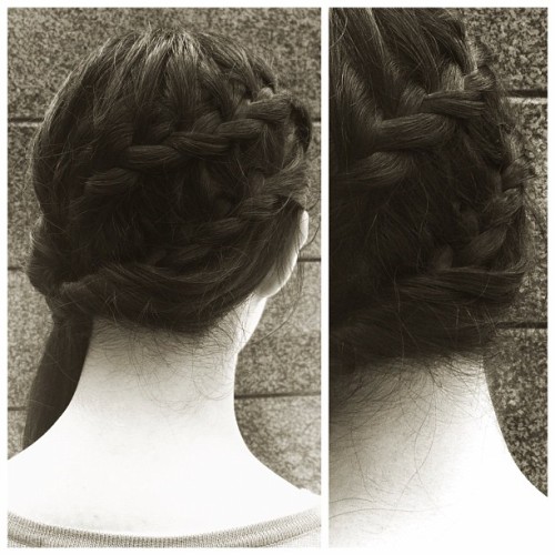 Today’s hairstyle: uh… double braid side ponytail thingy? (Taken ...