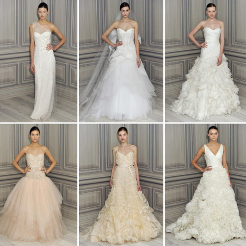 Offwhite and cream Wedding gowns by Monique Lhuillier Spring 2012
