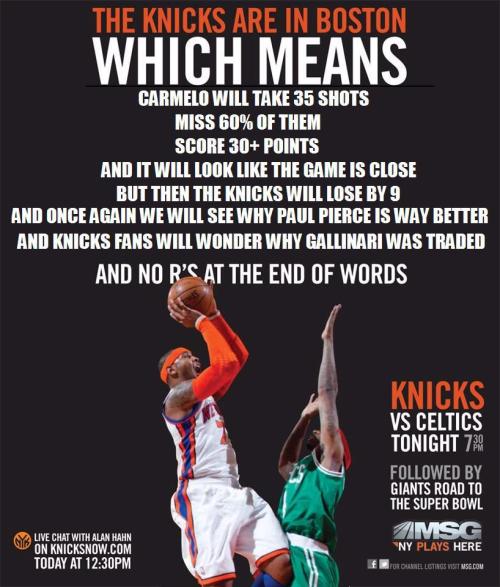 Not a real Madison Square Garden ad.. Is it? No, but it’s funny.