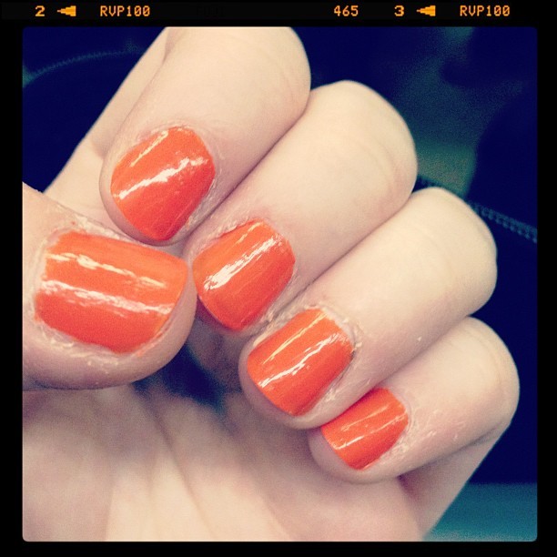 Current nail color: Orange, It's Obvious by Essie. (Taken with instagram)