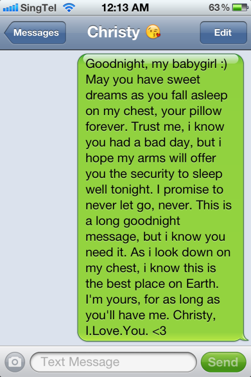 love you #goodnight message #i'll never stop doing this