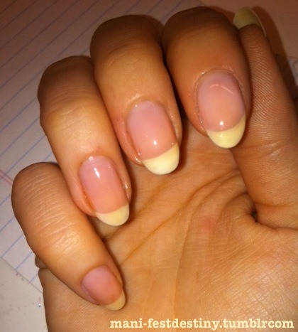 My naked nails. They're never been this long. Or this yellow