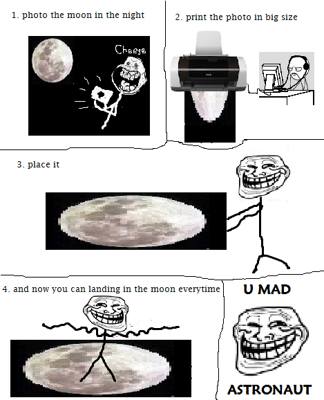 Trollface Physics - Homemade moon landing My Dream  Submitted by Call me M 