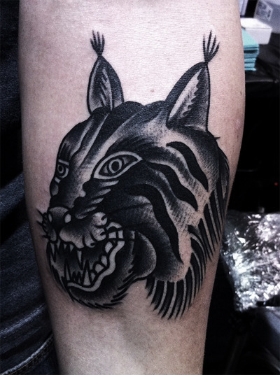 lynx i did in philly i LOVE all black shaded tattoos get some shaded tattoos
