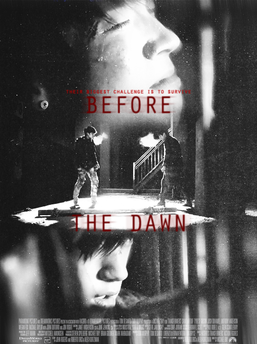 
mv to movie: infinite’s before the dawn

everything started with a party to celebrate their graduation. after some vodka shots, everything became blurry and before they realized, they were in a dark and cold basement, where nothing could be seen except the moonlight, seeping through the bars of the small window. kim myungsoo & nam woohyun were informed then, that they are now victims of a human trafficking network, an association where people seek nothing but delight from the pain of the others. forced not only to sell their bodies to nasty strangers, they are forced to fight each other, until one of them could barely breathe. rather than fighting for food or money, they are now fighting for their lives.
