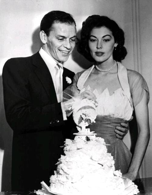 Frank Siinatra and Ava Gardner on their wedding day, 1951.