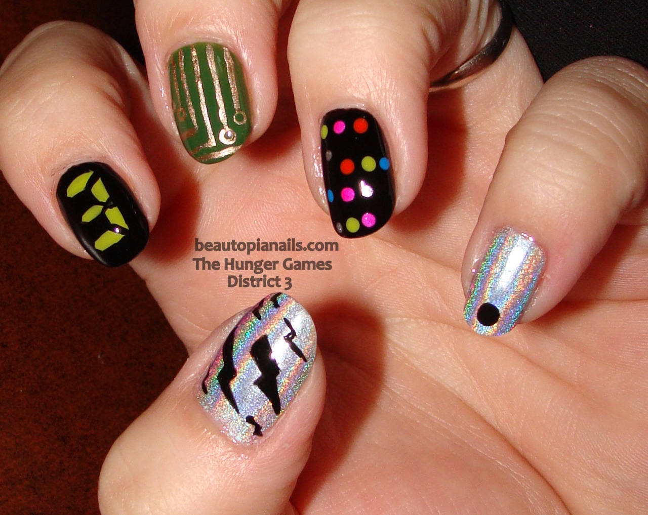 Hunger Games  District 3  continuation of the Hunger Games nail art 