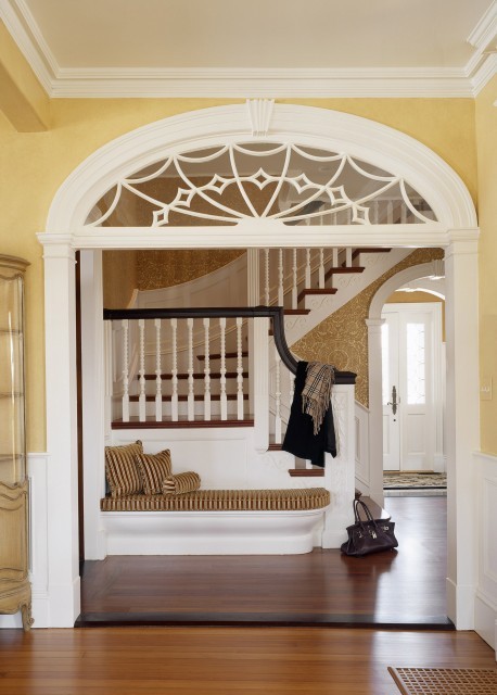 Beautiful framed entry doorway and a built-