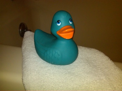 My rubber ducky.
(The Seasons Inn at Nick&#8217;s Place.  Edinboro, PA)
