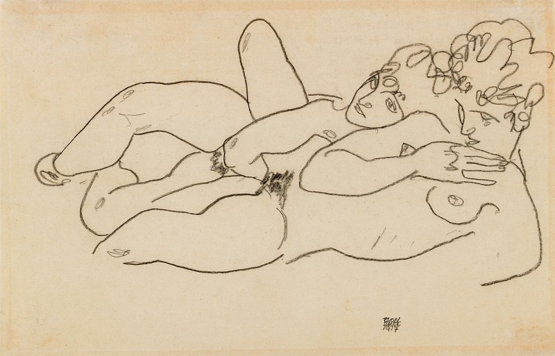 
Egon Schiele, Zwei liegende Akte, 1917.
