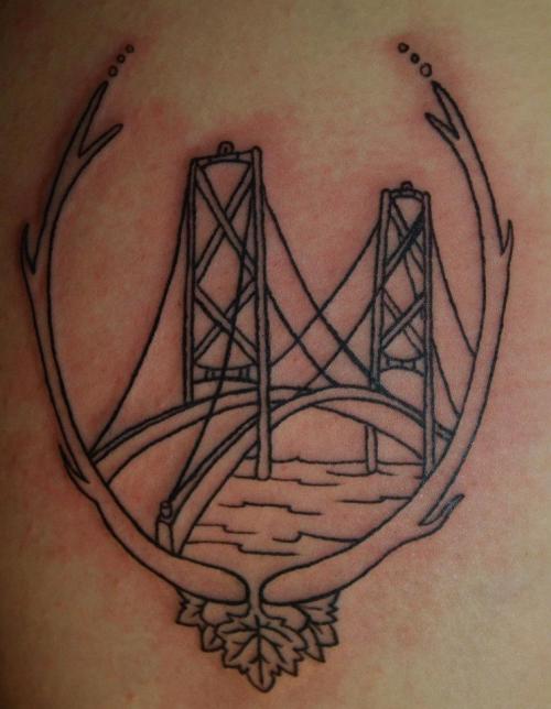 The Lions Gate bridge in Vancouver on my upper thigh by Christina Christie 