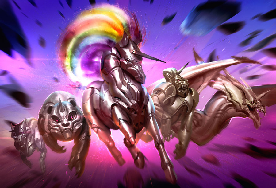 Rainbow Unicorn Robot Game Online
