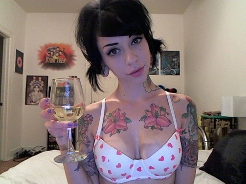 Tagged tattooed chick tattoos wine wine glass