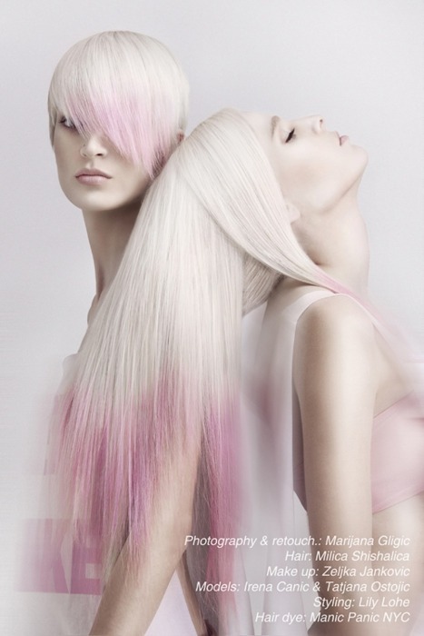 Platinum Blonde with Pink Hair