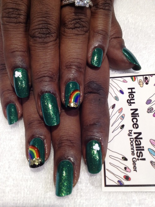 St. Patty’s day nails for one of the lovely receptionists at