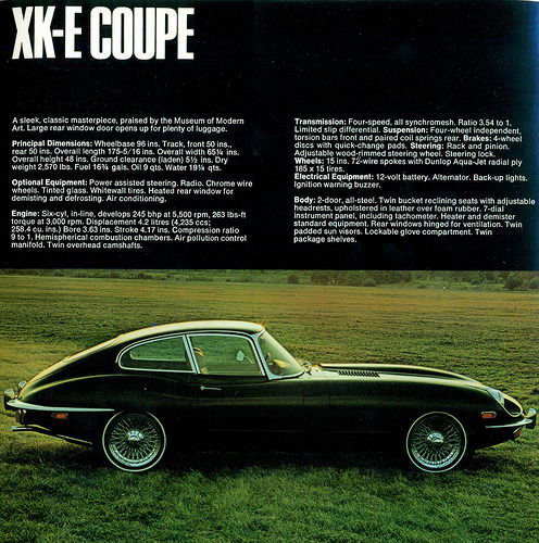 chromjuwelen: 1970 Jaguar XK-E Coupé (por coconv)
