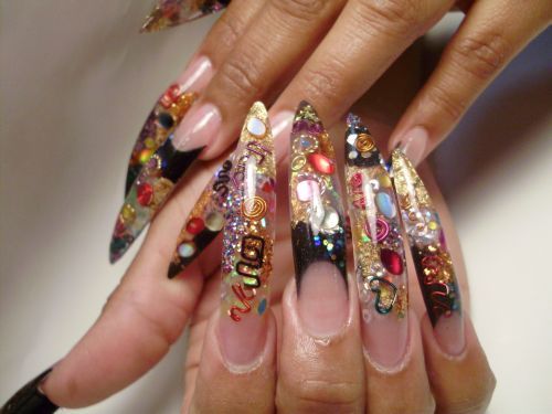amazing nails #cool nails #gems #jewels #long nails #nail art #nails ...