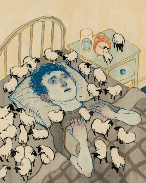 Illustration art sleep no sleep insomnia sheep 