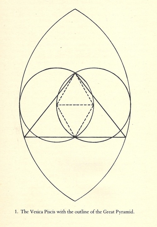 whatiremembered:  Vesica Piscis with the outline of the Great Pyramid 